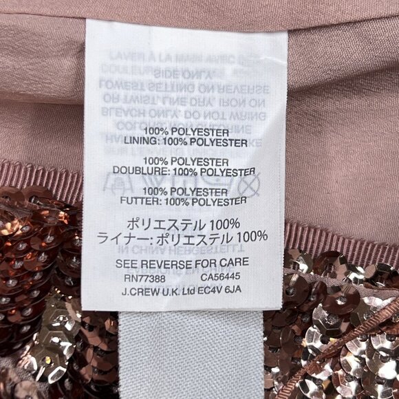 J. Crew Rose Gold Sequins Pencil Midi Skirt Holiday Party Size 0 - NWT - Picture 8 of 8